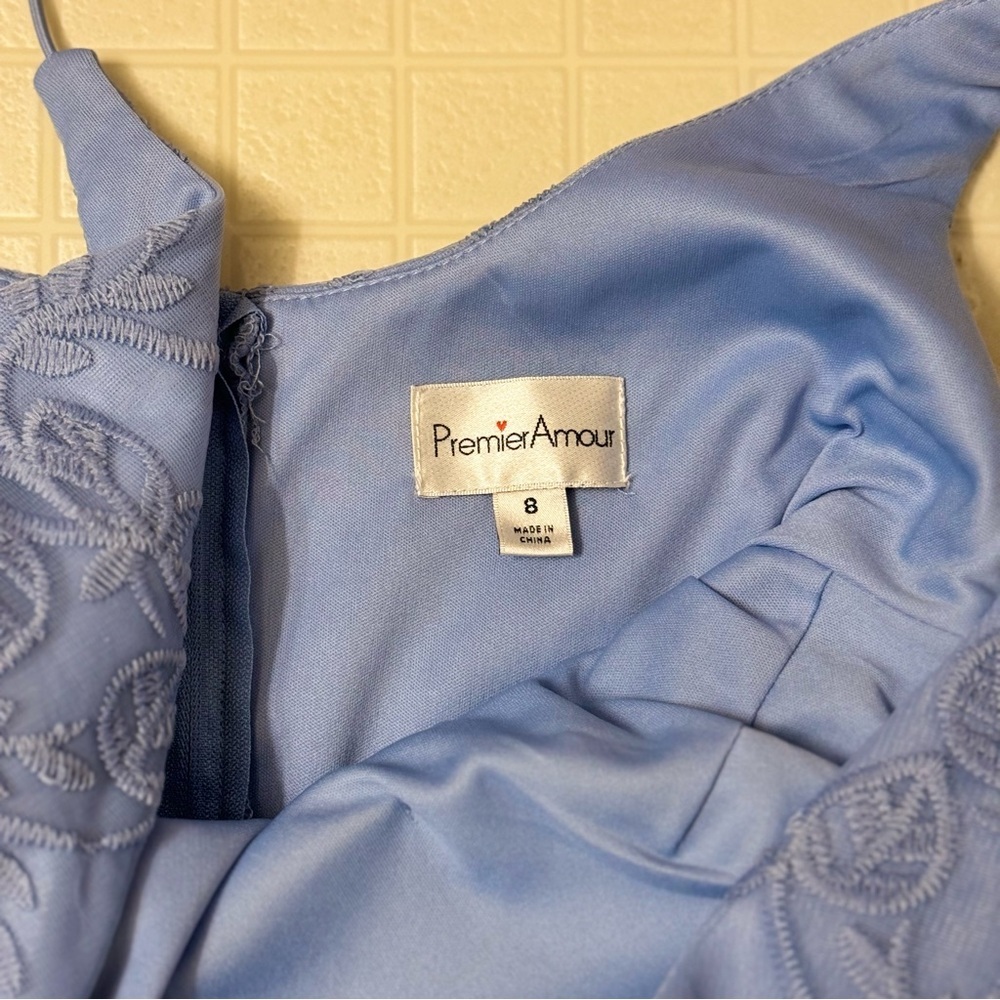 Elegant Blue Lace Midi Dress - Picture 5 of 5